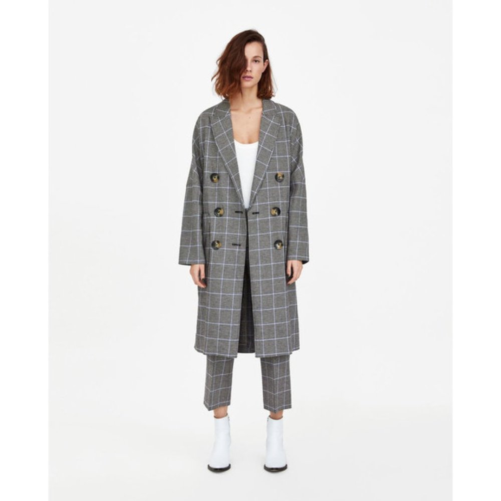 Zara Crop Check Plaid Houndstooth Pant - Picture 3 of 5